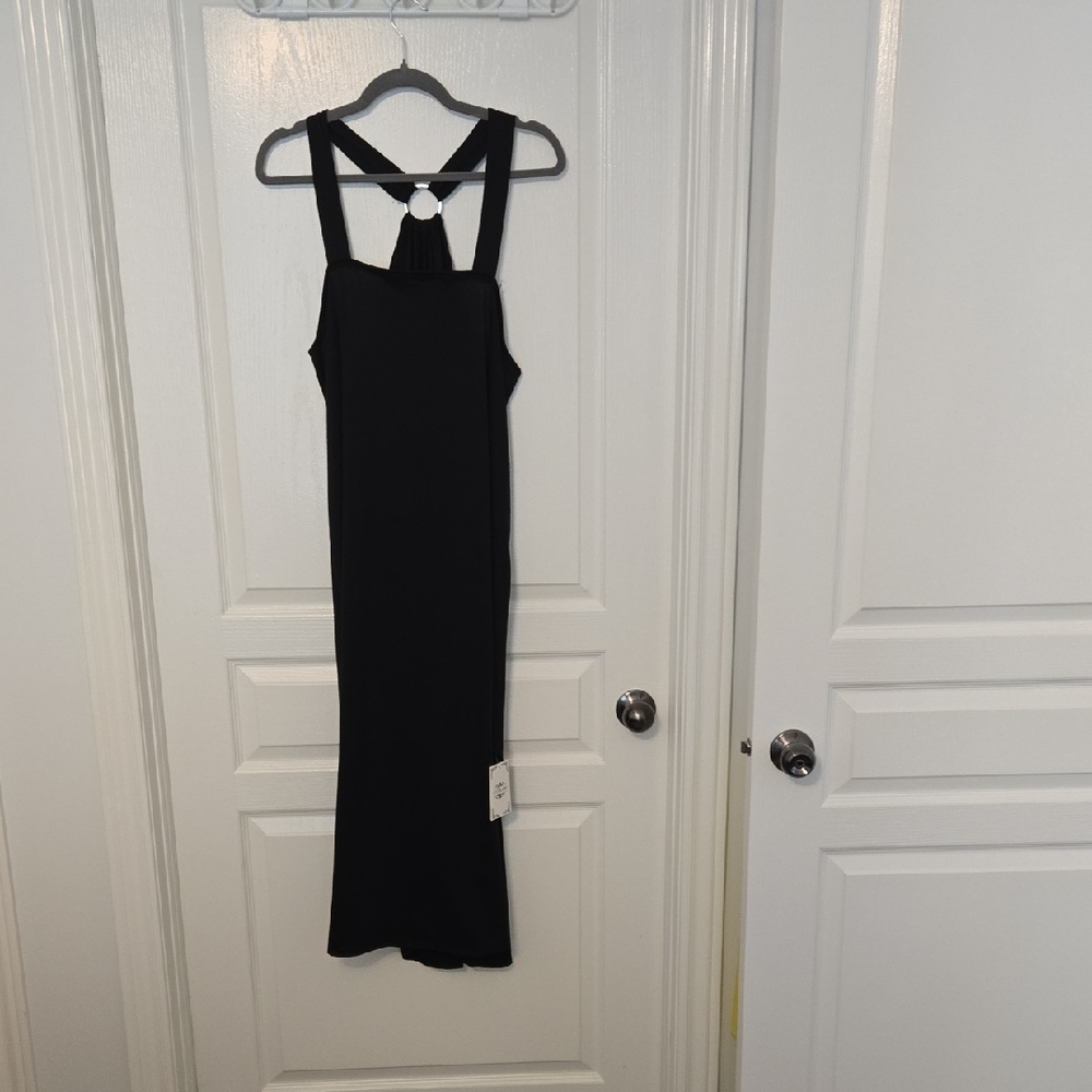 Elegant Black Sleeveless Dress Or beach Cover Up